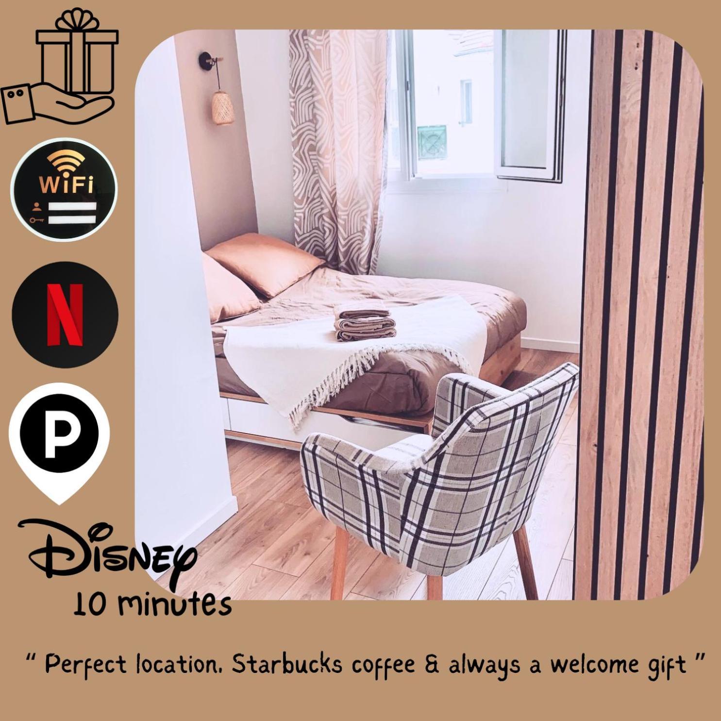 Studio Easy Check-In 8 Mins Disneyland 35 Mins Paris Free Starbucks Coffee Parking Wifi بوسي سان جورْج المظهر الخارجي الصورة